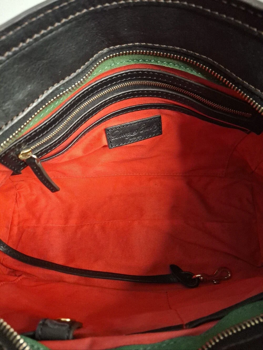 Dooney & Bourke Florentine Black Italian Leather Front Pocket Satchel Crossbody